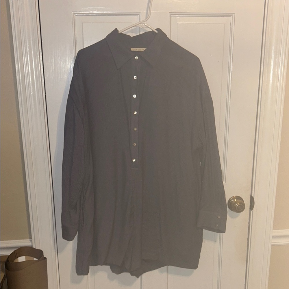 Gray Button-Up Shirt